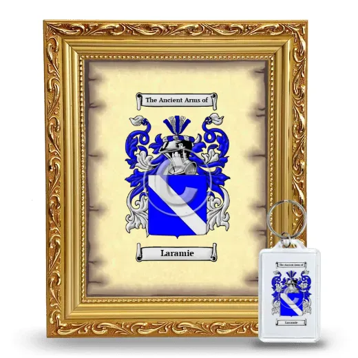 Laramie Framed Coat of Arms and Keychain - Gold