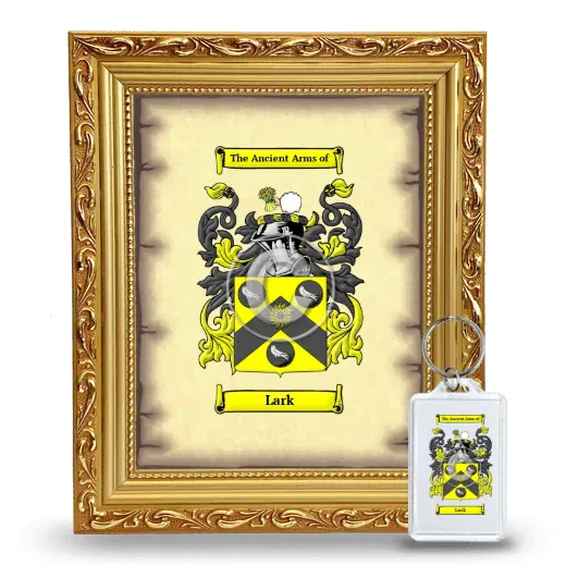 Lark Framed Coat of Arms and Keychain - Gold