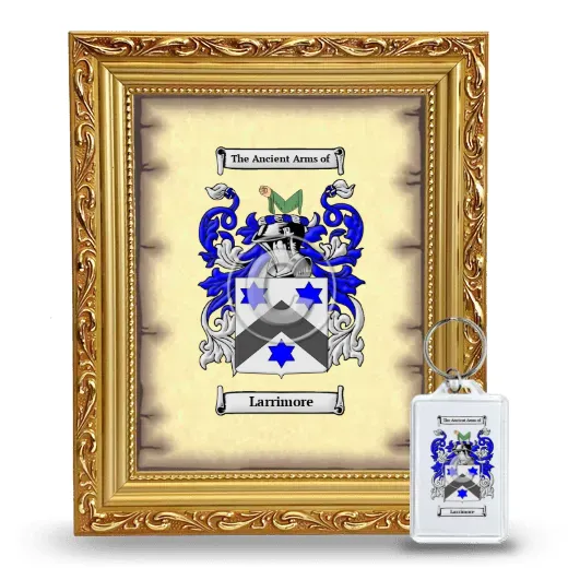 Larrimore Framed Coat of Arms and Keychain - Gold