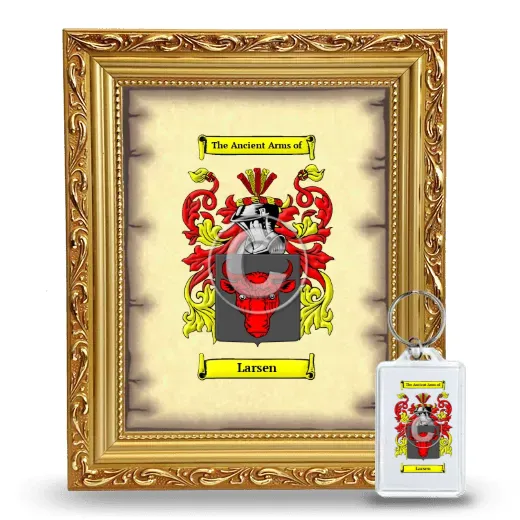 Larsen Framed Coat of Arms and Keychain - Gold