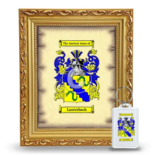 Lauterbach Framed Coat of Arms and Keychain - Gold