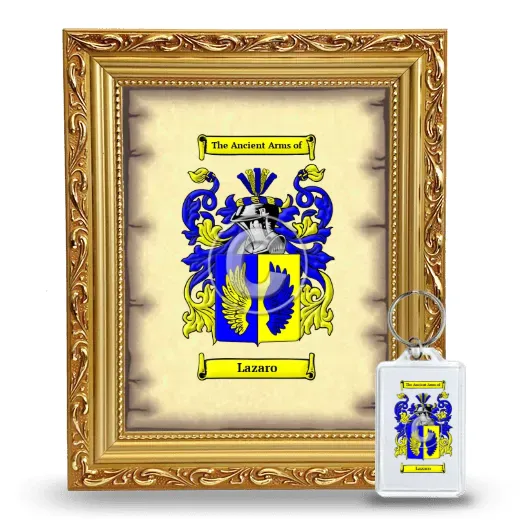 Lazaro Framed Coat of Arms and Keychain - Gold