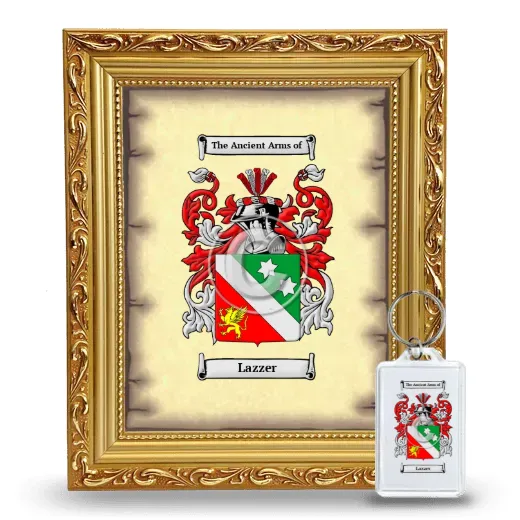 Lazzer Framed Coat of Arms and Keychain - Gold