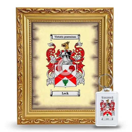 Leck Framed Coat of Arms and Keychain - Gold