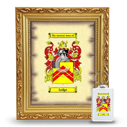 Ledge Framed Coat of Arms and Keychain - Gold
