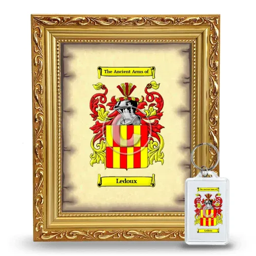 Ledoux Framed Coat of Arms and Keychain - Gold