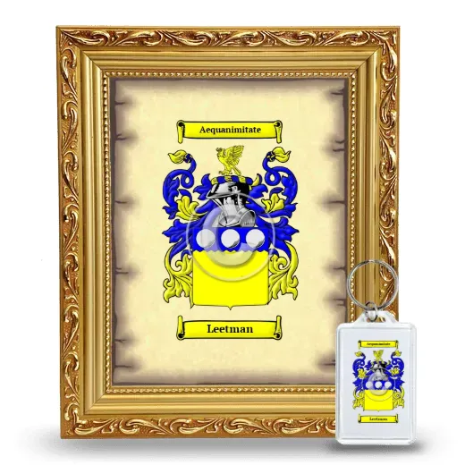 Leetman Framed Coat of Arms and Keychain - Gold