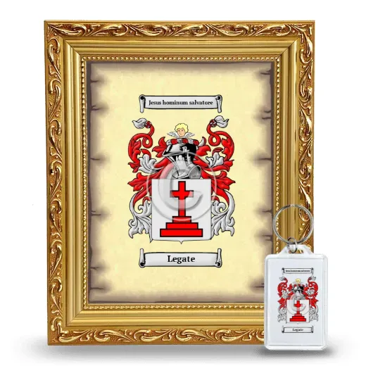 Legate Framed Coat of Arms and Keychain - Gold