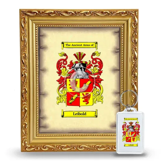 Leibold Framed Coat of Arms and Keychain - Gold