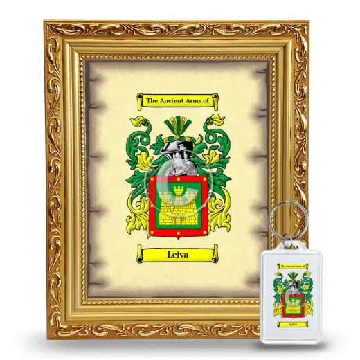 Leiva Framed Coat of Arms and Keychain - Gold