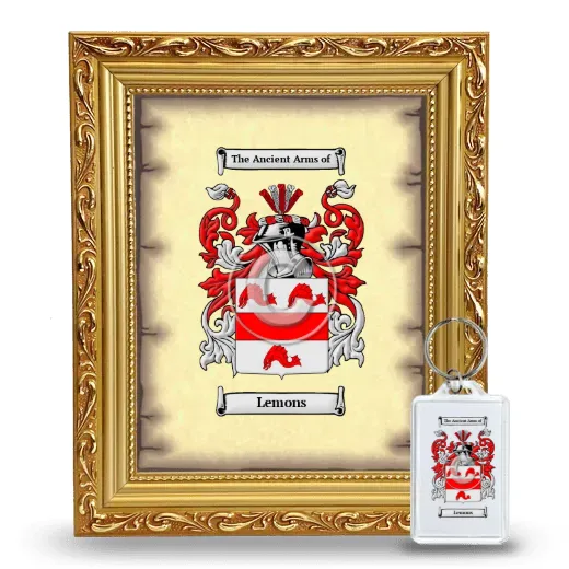 Lemons Framed Coat of Arms and Keychain - Gold