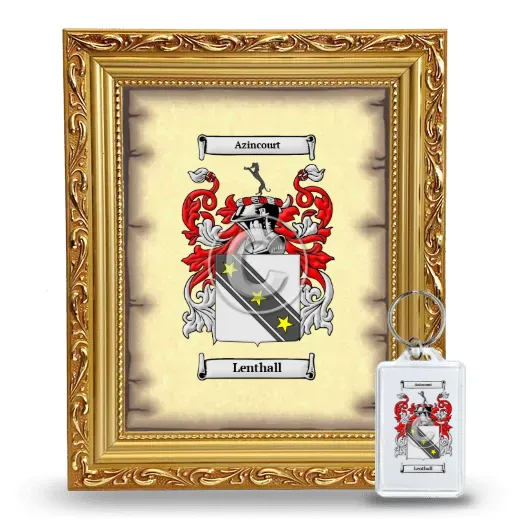 Lenthall Framed Coat of Arms and Keychain - Gold