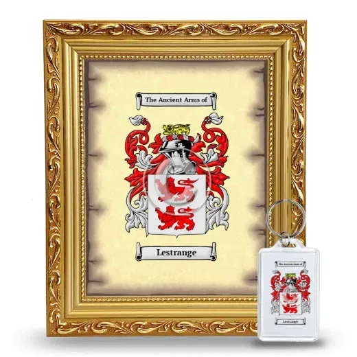 Lestrange Framed Coat of Arms and Keychain - Gold