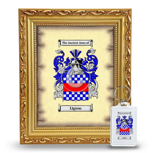 Ligyon Framed Coat of Arms and Keychain - Gold