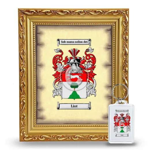 Lint Framed Coat of Arms and Keychain - Gold