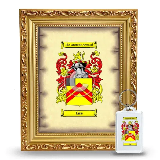 Lise Framed Coat of Arms and Keychain - Gold