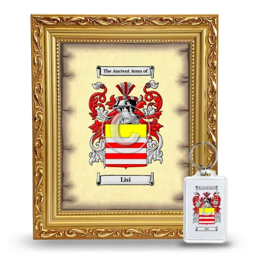 Lisi Framed Coat of Arms and Keychain - Gold