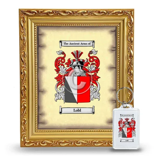 Lobl Framed Coat of Arms and Keychain - Gold