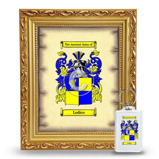Lodico Framed Coat of Arms and Keychain - Gold