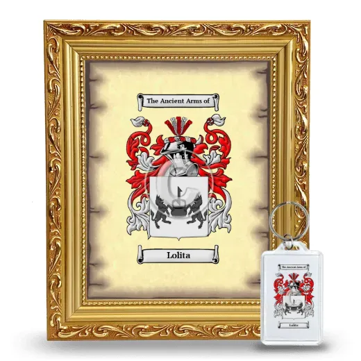 Lolita Framed Coat of Arms and Keychain - Gold