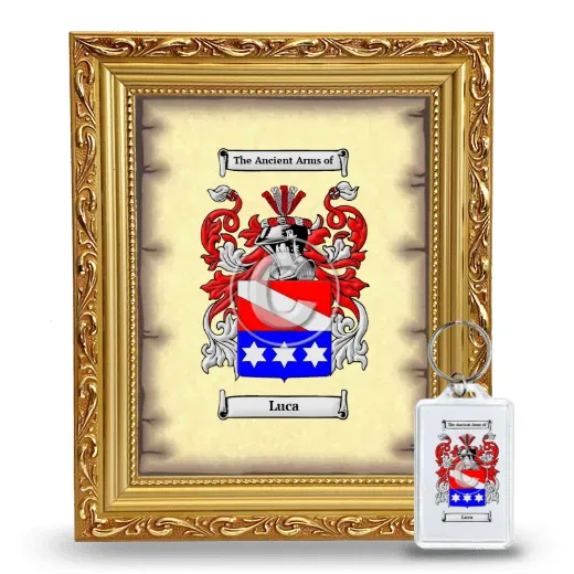 Luca Framed Coat of Arms and Keychain - Gold