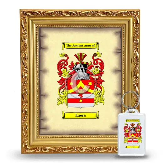 Luera Framed Coat of Arms and Keychain - Gold