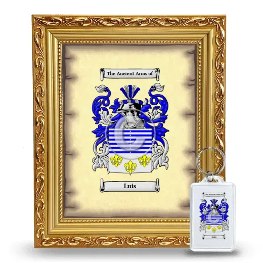 Luis Framed Coat of Arms and Keychain - Gold