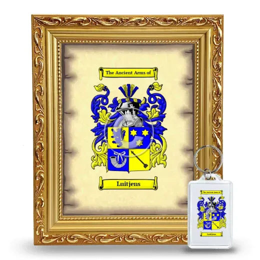 Luitjens Framed Coat of Arms and Keychain - Gold