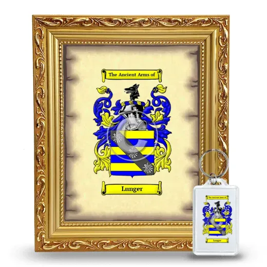Lunger Framed Coat of Arms and Keychain - Gold