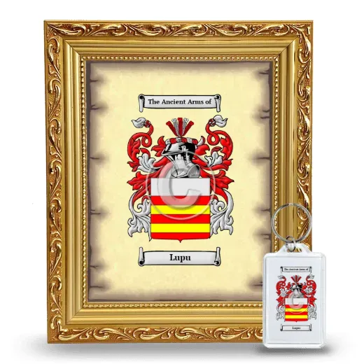 Lupu Framed Coat of Arms and Keychain - Gold