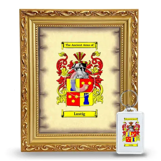 Lustig Framed Coat of Arms and Keychain - Gold
