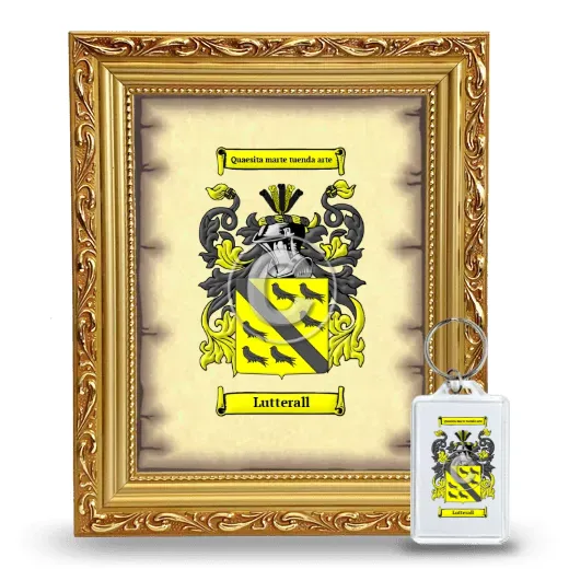 Lutterall Framed Coat of Arms and Keychain - Gold