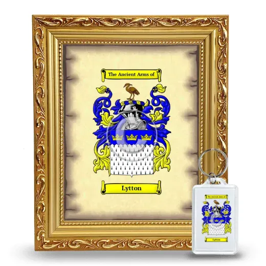 Lytton Framed Coat of Arms and Keychain - Gold