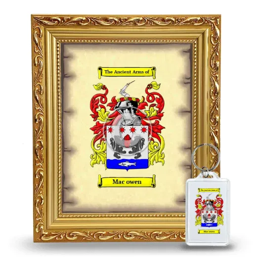 Mac owen Framed Coat of Arms and Keychain - Gold