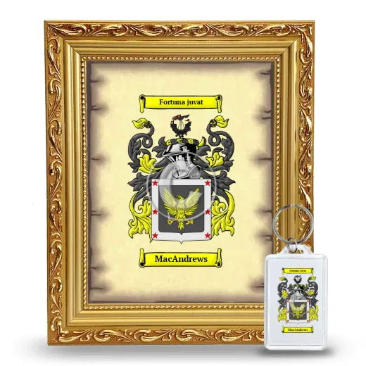 MacAndrews Framed Coat of Arms and Keychain - Gold