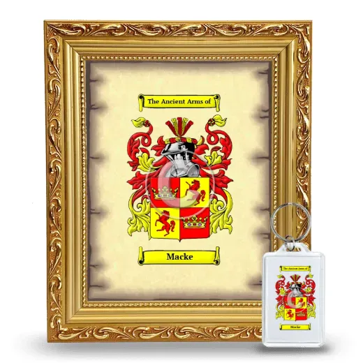 Macke Framed Coat of Arms and Keychain - Gold