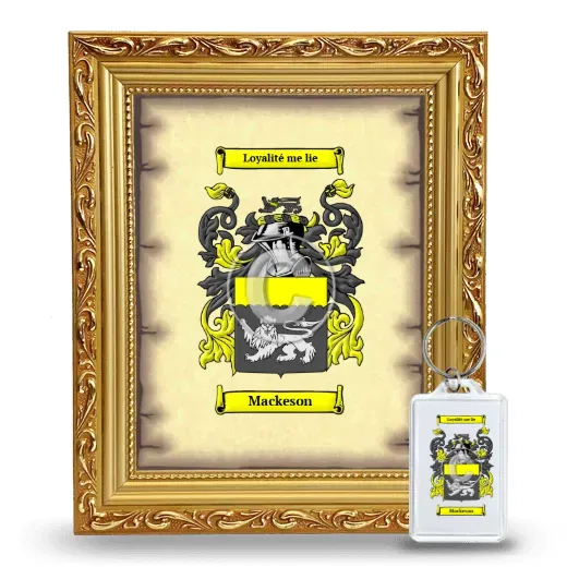 Mackeson Framed Coat of Arms and Keychain - Gold