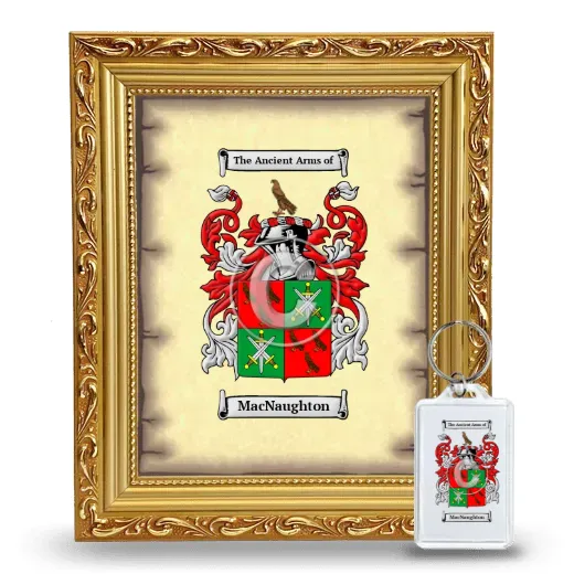 MacNaughton Framed Coat of Arms and Keychain - Gold