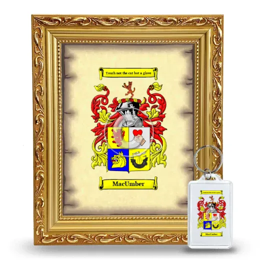 MacUmber Framed Coat of Arms and Keychain - Gold