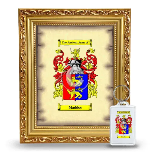 Maddoc Framed Coat of Arms and Keychain - Gold