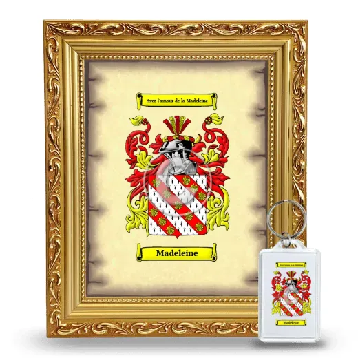 Madeleine Framed Coat of Arms and Keychain - Gold