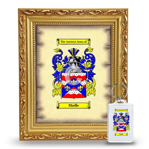 Madle Framed Coat of Arms and Keychain - Gold