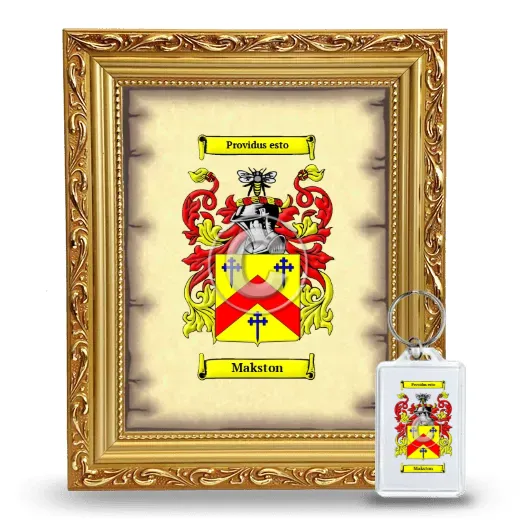 Makston Framed Coat of Arms and Keychain - Gold