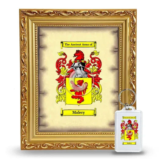 Malery Framed Coat of Arms and Keychain - Gold