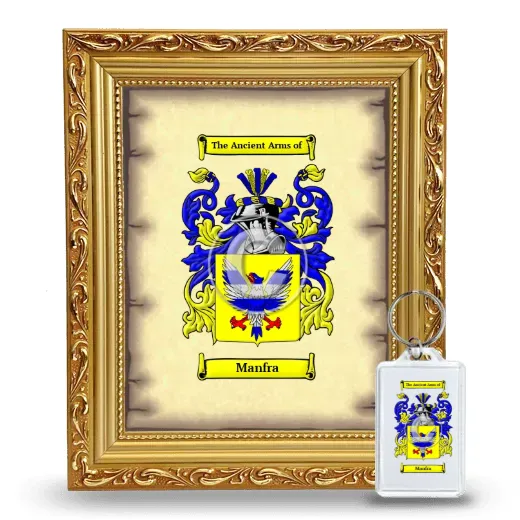 Manfra Framed Coat of Arms and Keychain - Gold