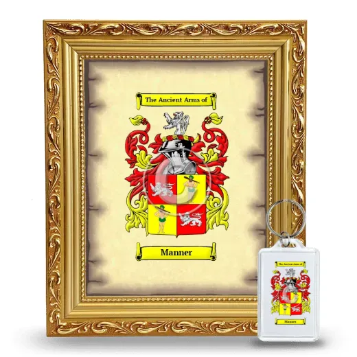 Manner Framed Coat of Arms and Keychain - Gold