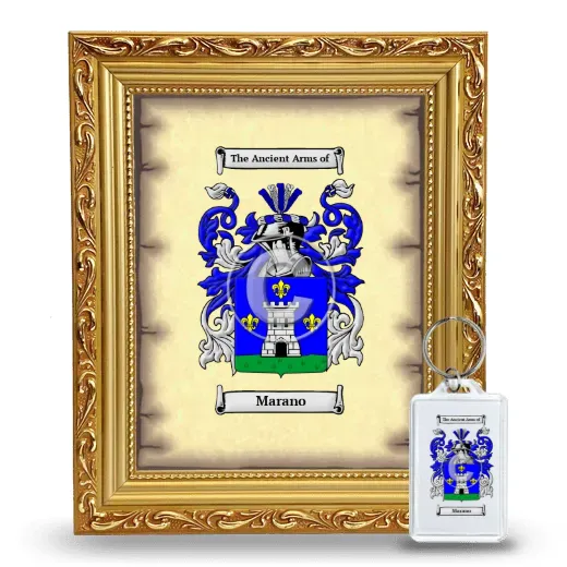 Marano Framed Coat of Arms and Keychain - Gold