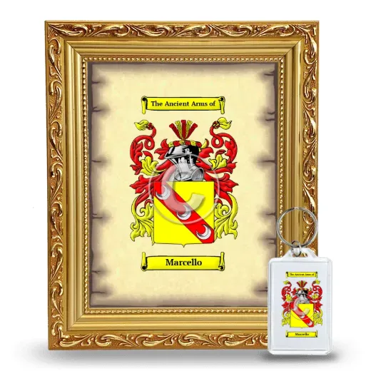 Marcello Framed Coat of Arms and Keychain - Gold