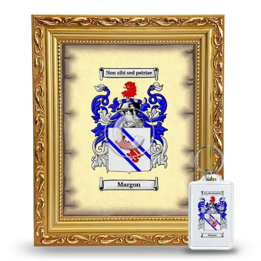 Margon Framed Coat of Arms and Keychain - Gold