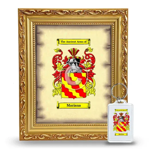 Mariana Framed Coat of Arms and Keychain - Gold